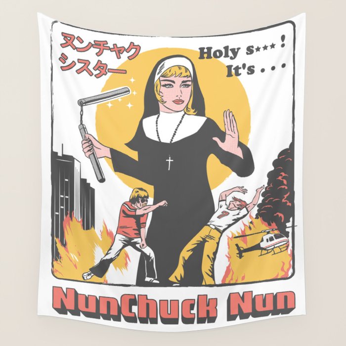 Nunchuck Nun Wall Tapestry Gallery Image 4