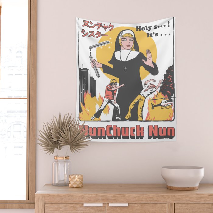 Nunchuck Nun Wall Tapestry Gallery Image 2
