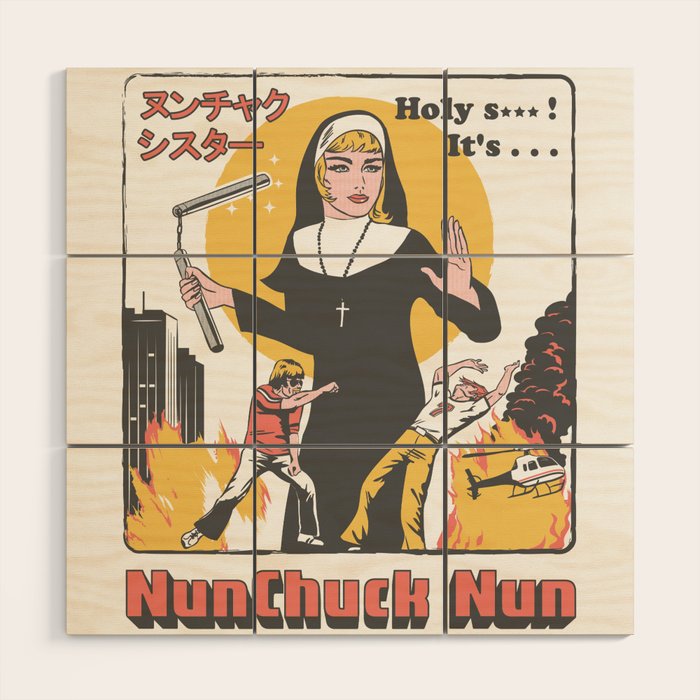 Nunchuck Nun Wood Wall Art Gallery Image 1