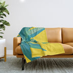 Spring Cactus Pop Botanical Throw Blanket Gallery Image 1