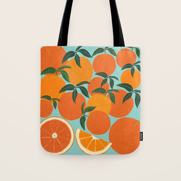 Orange Harvest - Blue Tote Bag Gallery Image 1