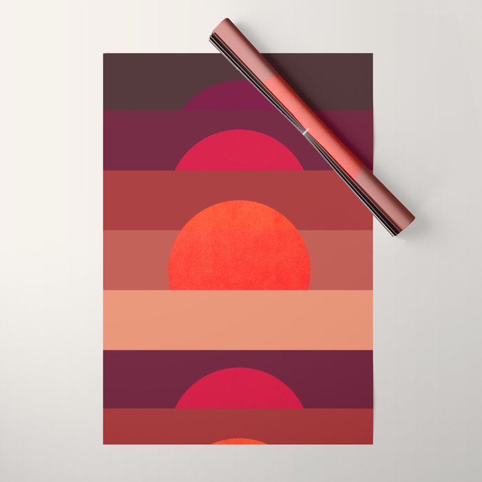Abstraction_SUNSET_RED_BOHEMIAN_POP_ART_Minimalism_0124A Wrapping Paper Gallery Image 1