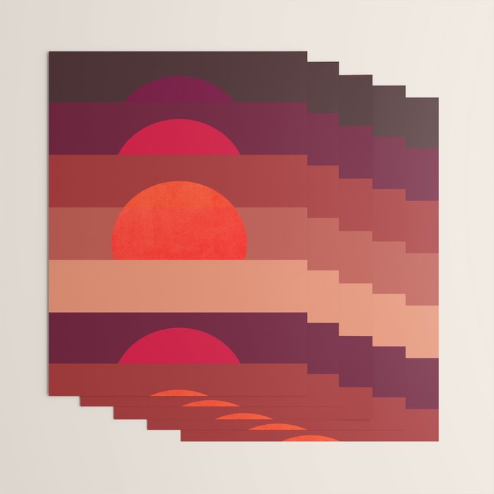 Abstraction_SUNSET_RED_BOHEMIAN_POP_ART_Minimalism_0124A Wrapping Paper Gallery Image 3