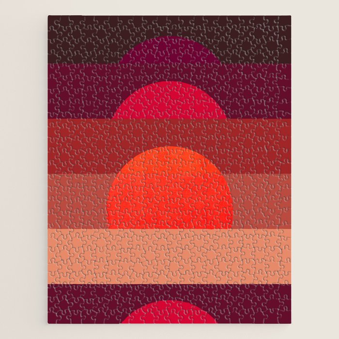 Abstraction_SUNSET_RED_BOHEMIAN_POP_ART_Minimalism_0124A Jigsaw Puzzle Gallery Image 1