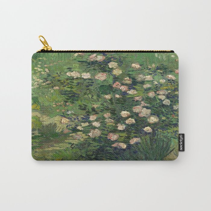 Vincent Van Gogh,Blooming Rose Bush Carry All Pouch Gallery Image 1