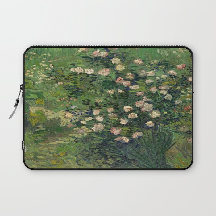 Vincent Van Gogh,Blooming Rose Bush Laptop Sleeve Gallery Image 1