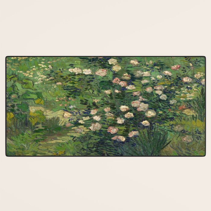 Vincent Van Gogh,Blooming Rose Bush Desk Mat Gallery Image 3