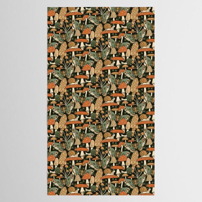 Mushroom Garden Winter Night Tablecloth Gallery Image 2