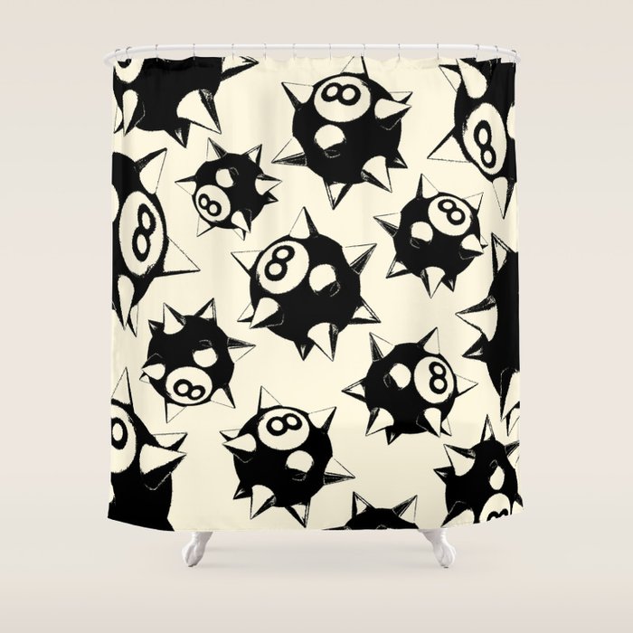 The Spiked 8 Ball Shower Curtain Gallery Image 1
