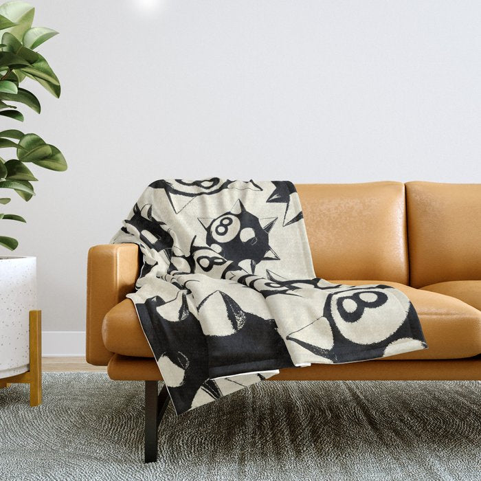 The Spiked 8 Ball Throw Blanket Gallery Image 1
