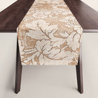 Vintage white brown grunge shabby floral Table Runner Gallery Image 1