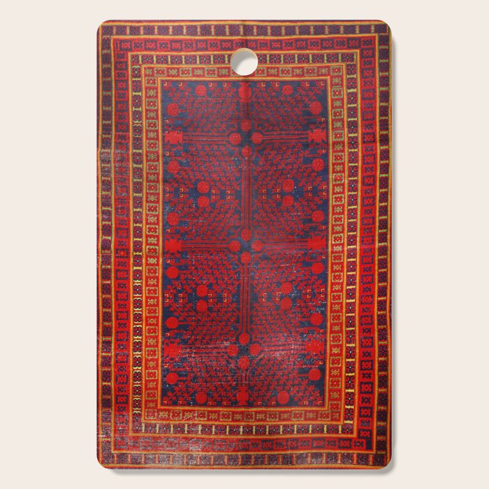 China Khotan 19th Century Authentic Colorful Red Blue Yellow Vintage Patterns Cutting Board Gallery Image 1