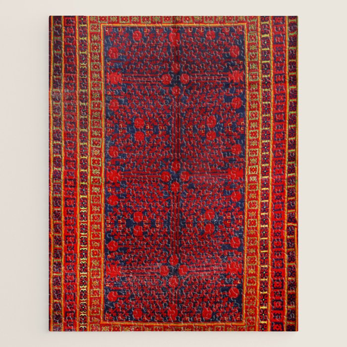 China Khotan 19th Century Authentic Colorful Red Blue Yellow Vintage Patterns Jigsaw Puzzle Gallery Image 1