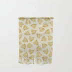 Wispy Leaves Contemporary Pattern in Mustard Gold and Cream Wall Hanging Gallery Image 1