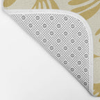 Wispy Leaves Contemporary Pattern in Mustard Gold and Cream Bath Mat Gallery Image 2
