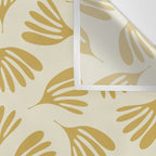 Wispy Leaves Contemporary Pattern in Mustard Gold and Cream Wall Tapestry Gallery Image 3