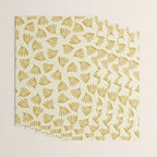 Wispy Leaves Contemporary Pattern in Mustard Gold and Cream Wrapping Paper Gallery Image 3