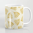 Wispy Leaves Contemporary Pattern in Mustard Gold and Cream Coffee Mug Gallery Image 1
