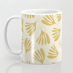 Wispy Leaves Contemporary Pattern in Mustard Gold and Cream Coffee Mug Gallery Image 3