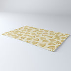Wispy Leaves Contemporary Pattern in Mustard Gold and Cream Rug Gallery Image 3