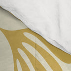 Wispy Leaves Contemporary Pattern in Mustard Gold and Cream Comforter Gallery Image 4