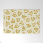Wispy Leaves Contemporary Pattern in Mustard Gold and Cream Welcome Mat Gallery Image 1