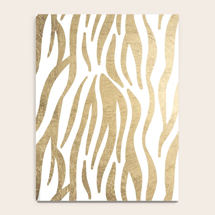Chic faux gold white modern zebra animal print pattern Notebook Gallery Image 4