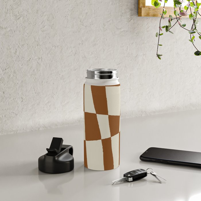 Minimal Checkerboard Water Bottle Gallery Image 4