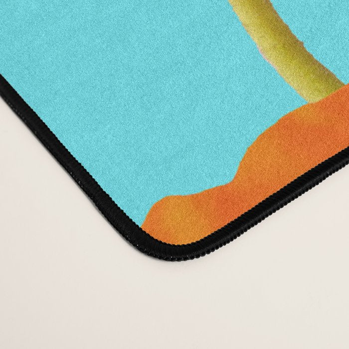 Poppies On A Turquoise Background #decor #society6 #buyart Desk Mat Gallery Image 4