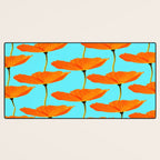 Poppies On A Turquoise Background #decor #society6 #buyart Desk Mat Gallery Image 3