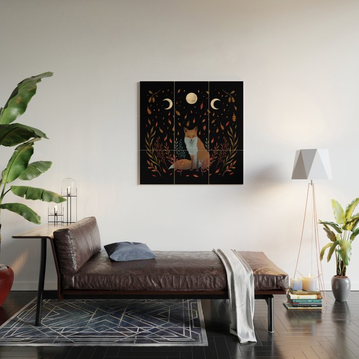 Autumn Fox Wood Wall Art Gallery Image 2