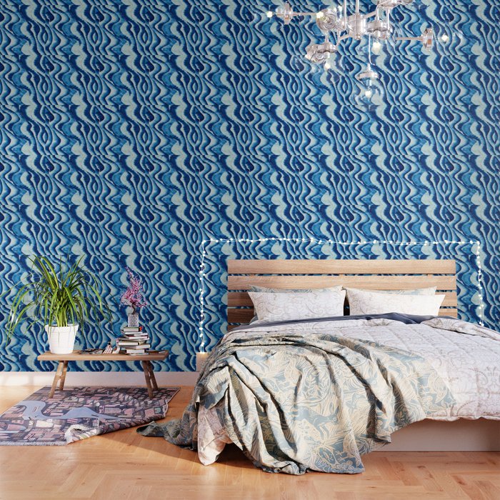 Shibori: Japanese Indigo Tie-Dye Pattern 01 Wallpaper Gallery Image 1