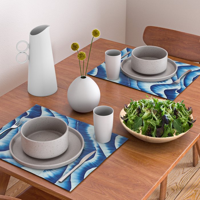 Shibori: Japanese Indigo Tie-Dye Pattern 01 Placemat Gallery Image 2