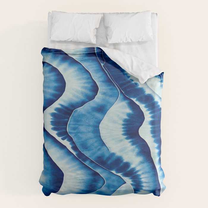 Shibori: Japanese Indigo Tie-Dye Pattern 01 Duvet Cover Gallery Image 1