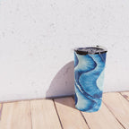 Shibori: Japanese Indigo Tie-Dye Pattern 01 Travel Mug Gallery Image 4