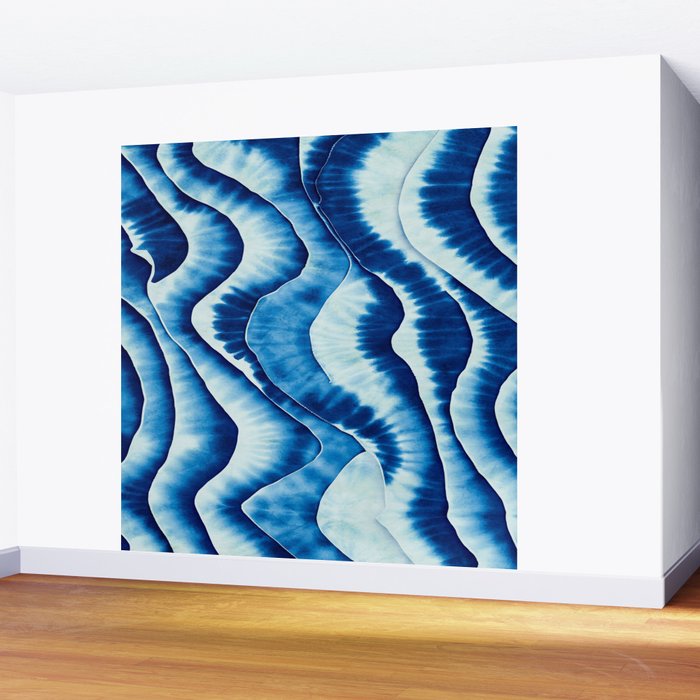 Shibori: Japanese Indigo Tie-Dye Pattern 01 Wall Mural Gallery Image 2