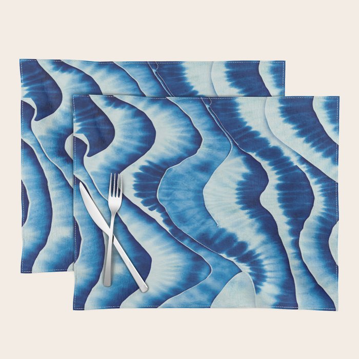 Shibori: Japanese Indigo Tie-Dye Pattern 01 Placemat Gallery Image 1