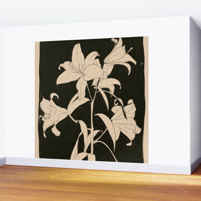 Minimalist Flowers 6 Wall Mural Gallery Image 2
