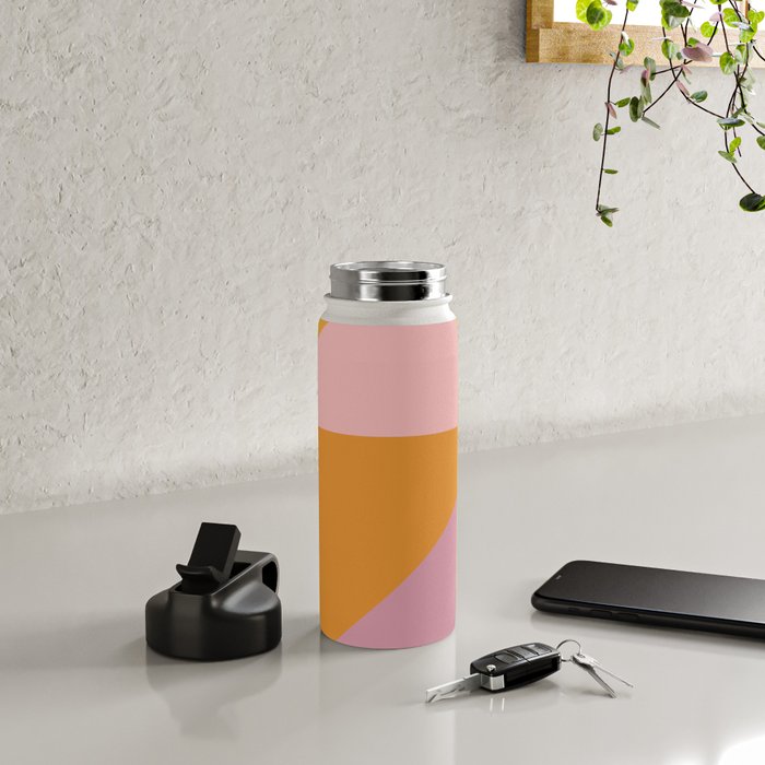 Shapes in Vintage Modern Pink, Orange, Yellow, and Lavender Water Bottle Gallery Image 4