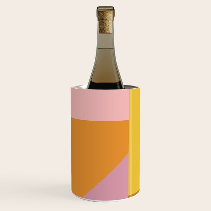 Shapes in Vintage Modern Pink, Orange, Yellow, and Lavender Wine Chiller Gallery Image 1