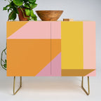 Shapes in Vintage Modern Pink, Orange, Yellow, and Lavender Credenza Gallery Image 1