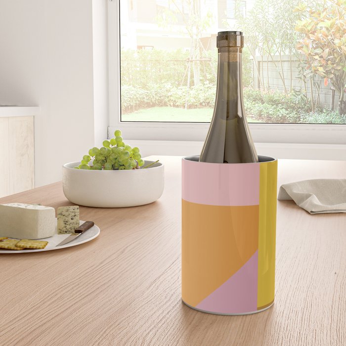 Shapes in Vintage Modern Pink, Orange, Yellow, and Lavender Wine Chiller Gallery Image 4