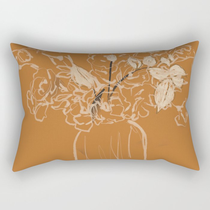 Minimalist Flowers In A Vase 3 Rectangular Pillow Gallery Image 1