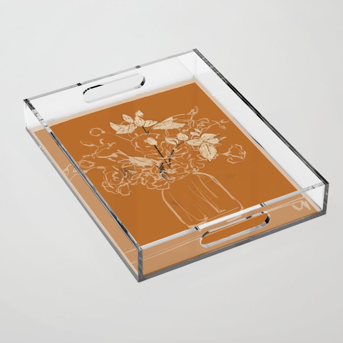 Minimalist Flowers In A Vase 3 Acrylic Tray Gallery Image 1