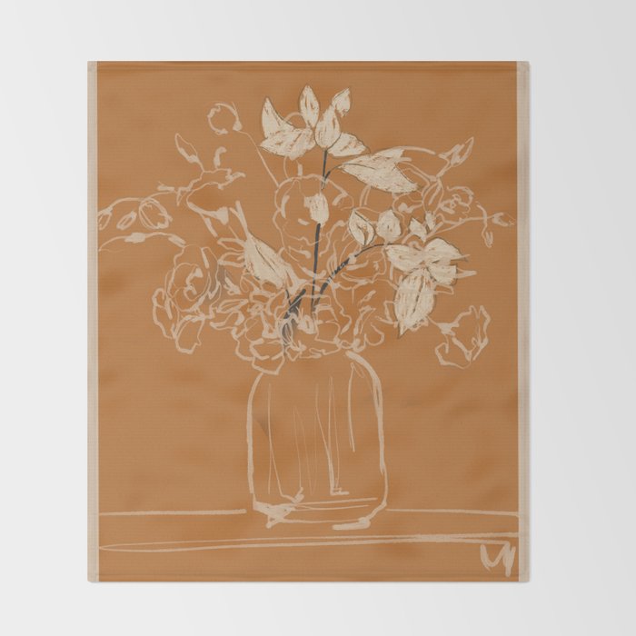 Minimalist Flowers In A Vase 3 Throw Blanket Gallery Image 2