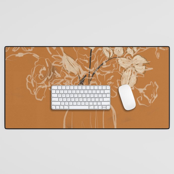 Minimalist Flowers In A Vase 3 Desk Mat Gallery Image 1