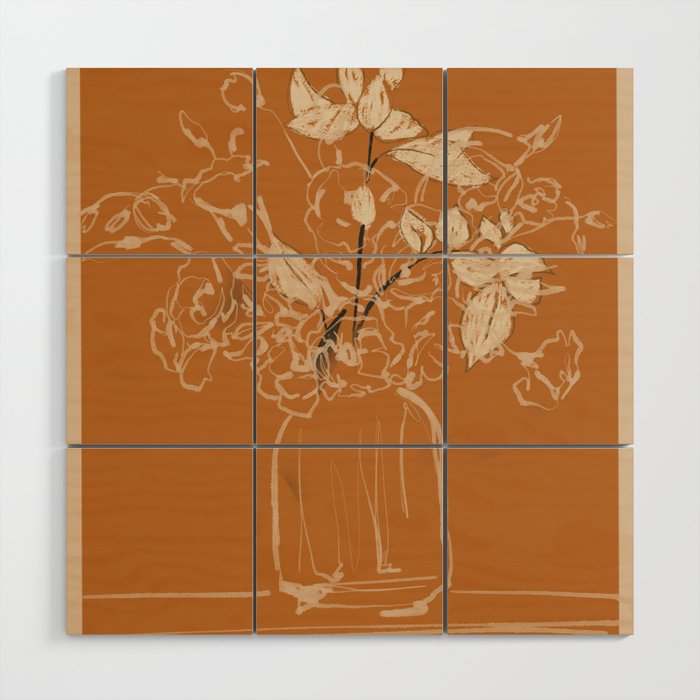 Minimalist Flowers In A Vase 3 Wood Wall Art Gallery Image 1