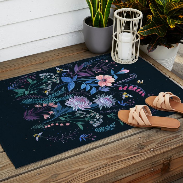 Bees Garden Outdoor Rug Gallery Image 2