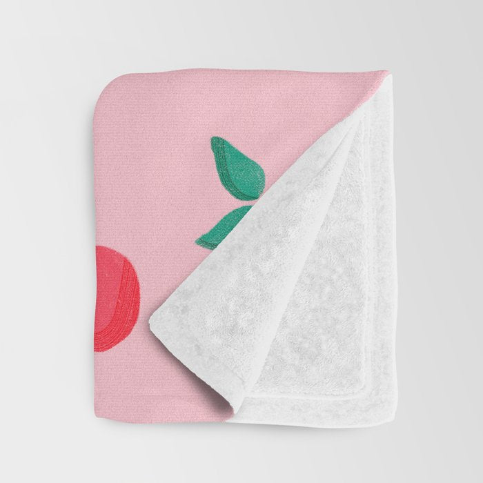 Summer Pink Peaches Pattern Throw Blanket Gallery Image 3