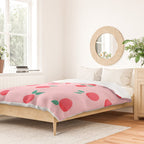 Summer Pink Peaches Pattern Duvet Cover Gallery Image 2
